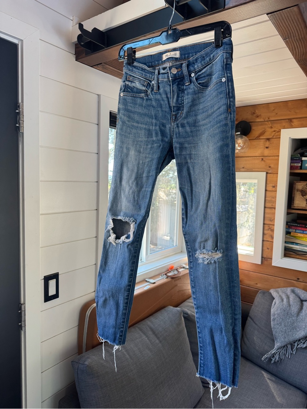 Madewell Distressed Blue Skinny Jeans